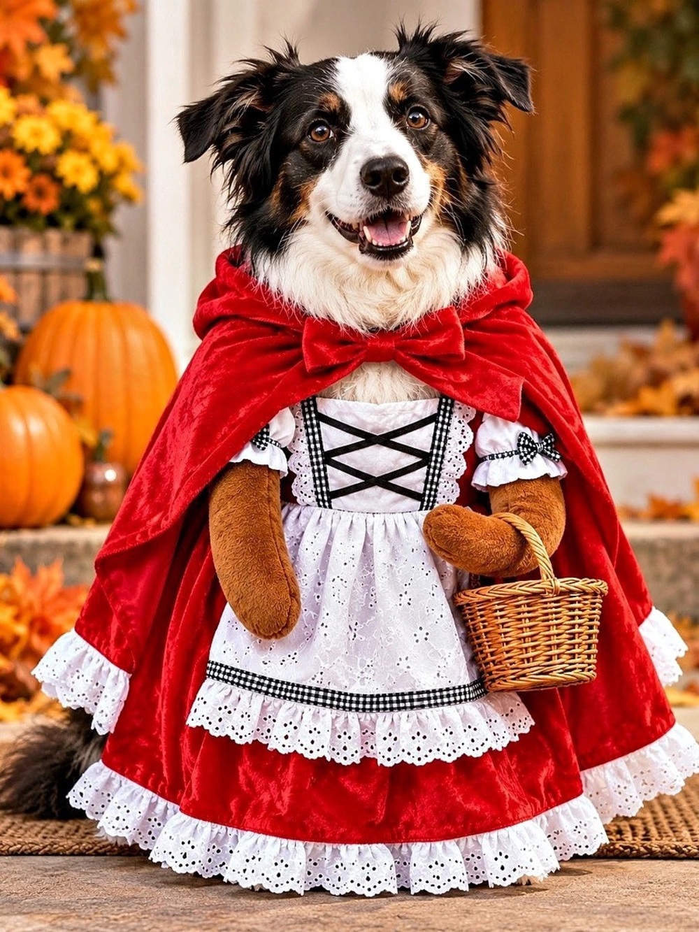 Chaperon Rouge Dog Costume Red Large